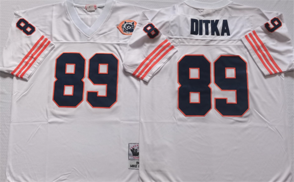 Men's White Chicago Bears #89 DITKA Stitched Jersey